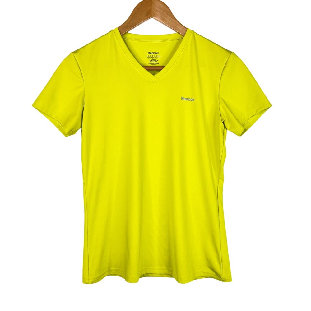 Reebok Play Dry Chartreuse Short Sleeve Workout Top M